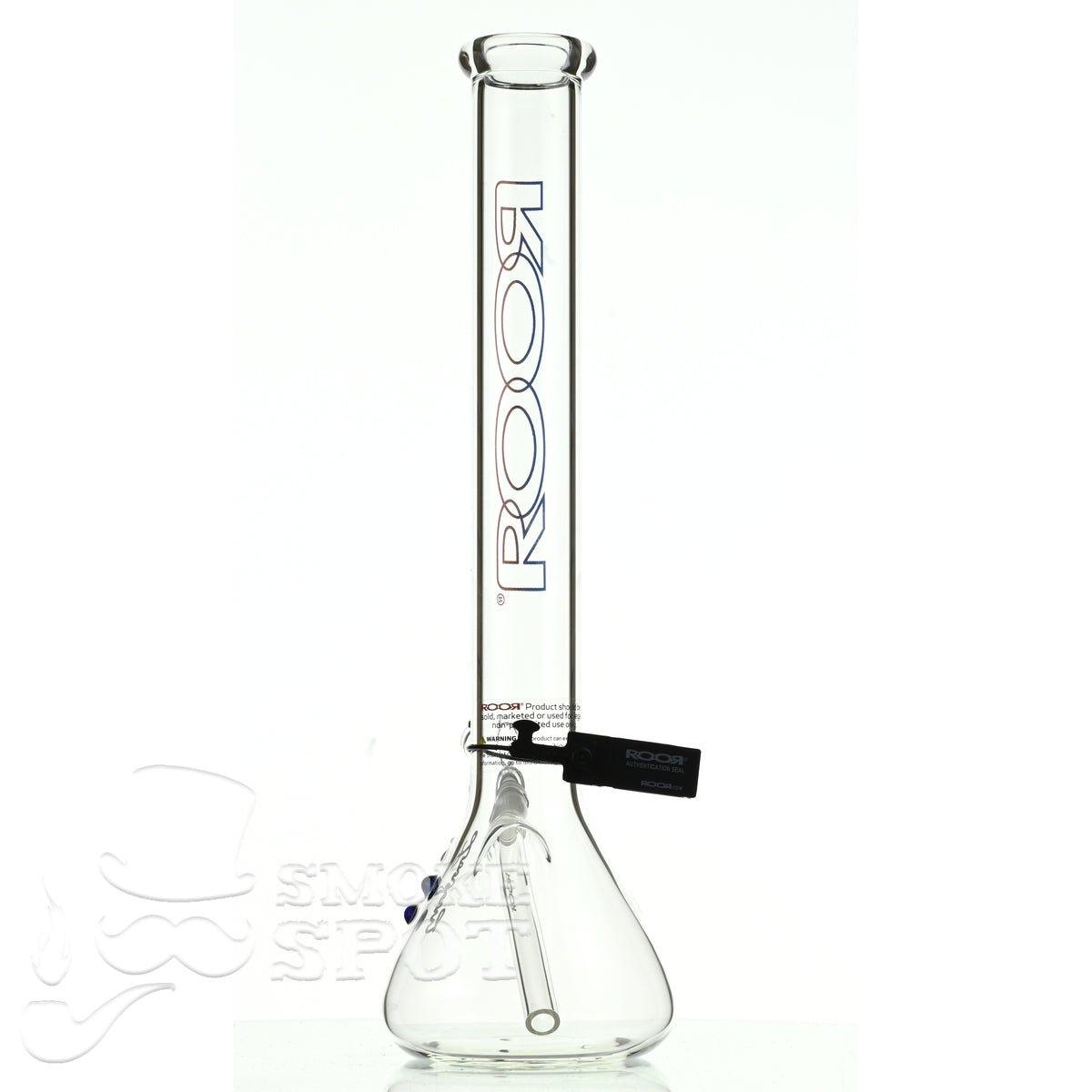 Roor beaker 18 inch P-D blue red outline - Smoke Spot Smoke Shop