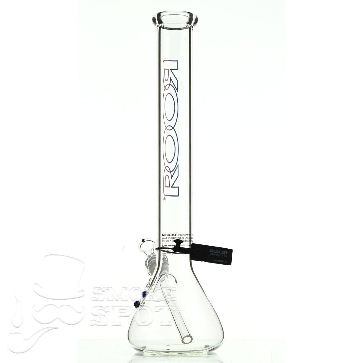 Roor beaker 18 inch P-D blue red outline - Smoke Spot Smoke Shop