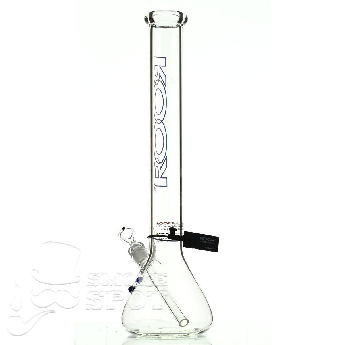 Roor beaker 18 inch P-D blue red outline - Smoke Spot Smoke Shop