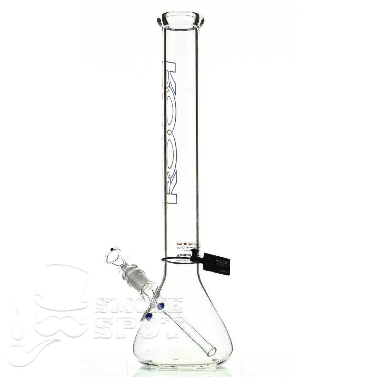 Roor beaker 18 inch P-D blue red outline - Smoke Spot Smoke Shop