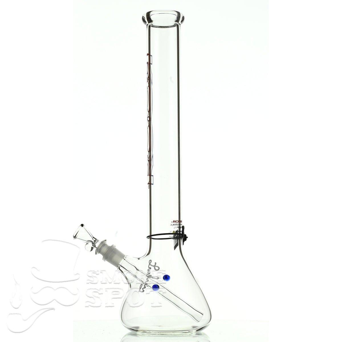 Roor beaker 18 inch P-D blue red outline - Smoke Spot Smoke Shop