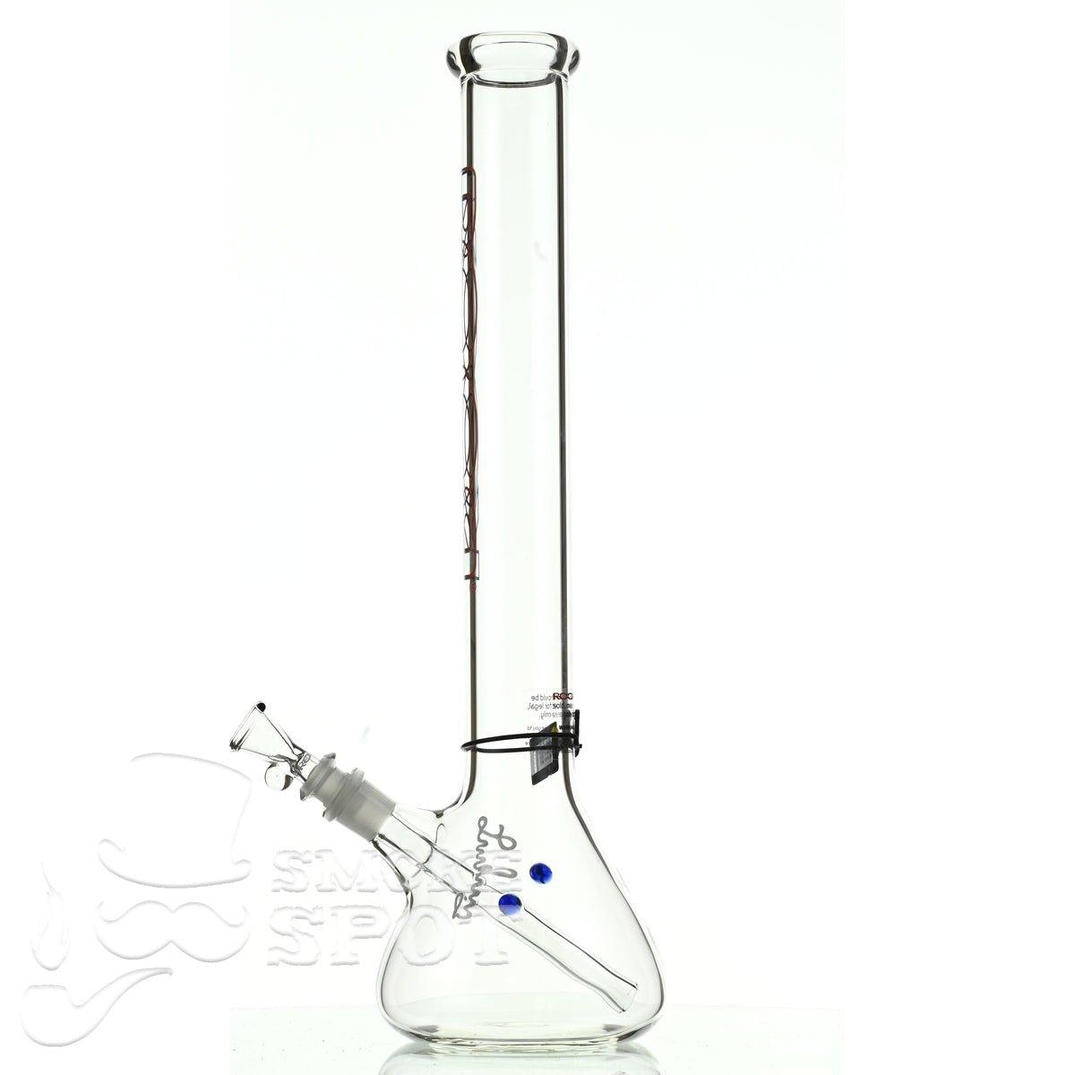 Roor beaker 18 inch P-D blue red outline - Smoke Spot Smoke Shop