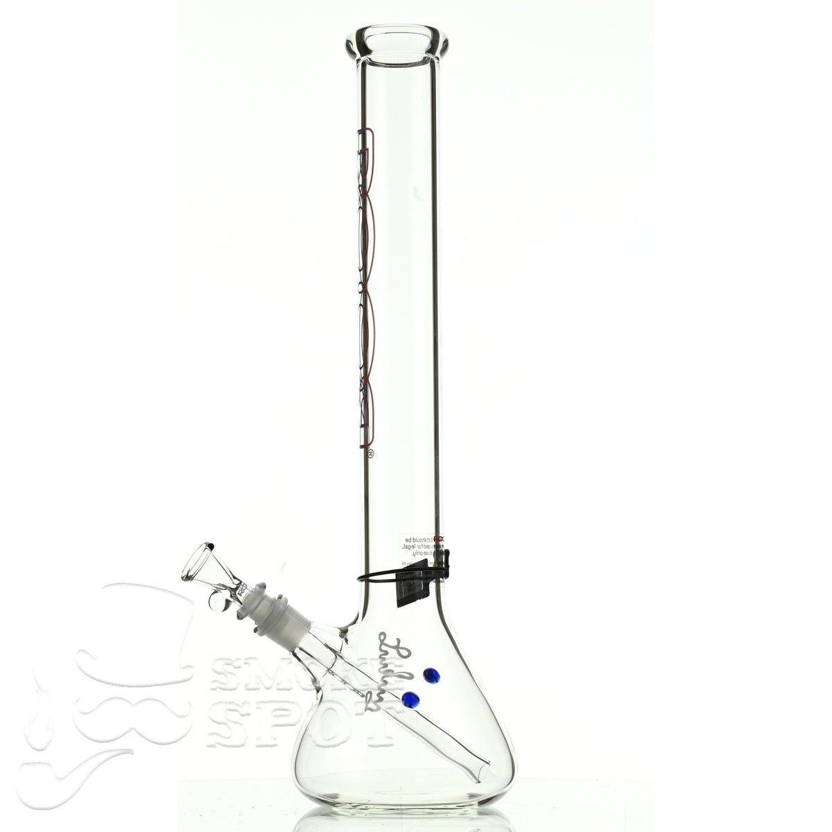 Roor beaker 18 inch P-D blue red outline - Smoke Spot Smoke Shop