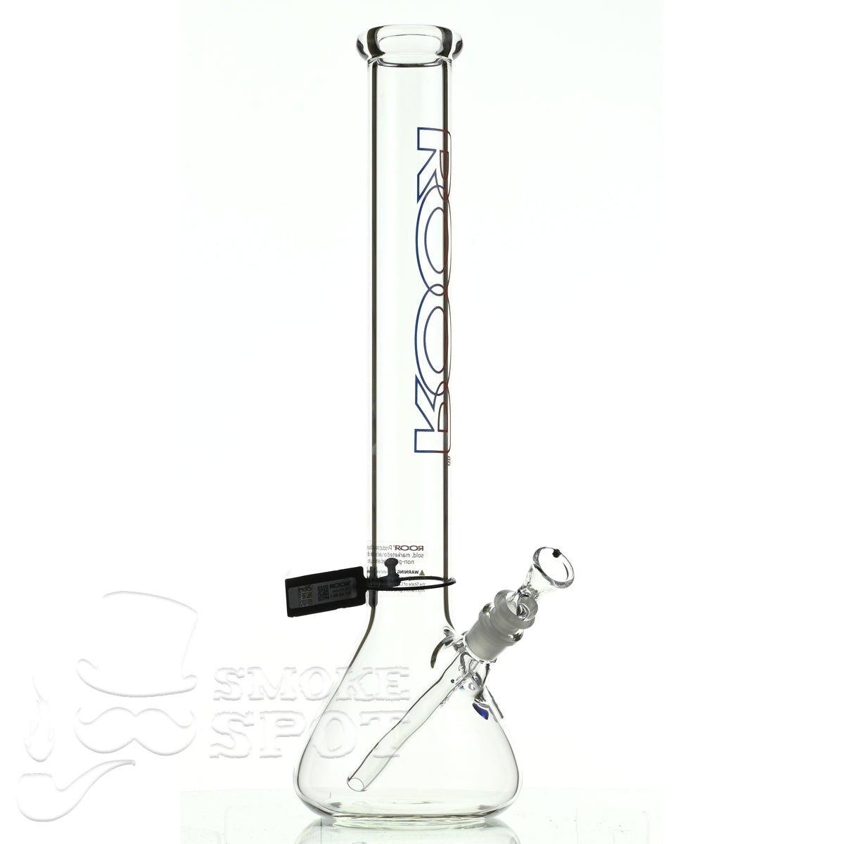 Roor beaker 18 inch P-D blue red outline - Smoke Spot Smoke Shop