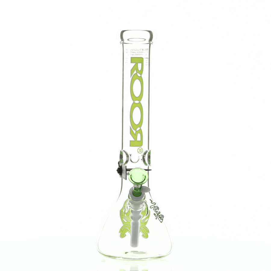 ROOR Intro Collector 14" Beaker 505 Green/White - Premium Scientific Glass Waterpipe