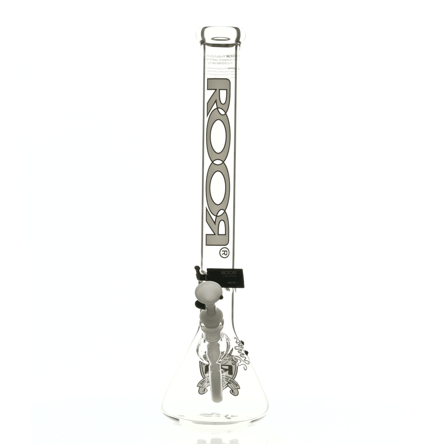 ROOR Intro Collector 18" Beaker 455 White/Black - Premium Scientific Glass Waterpipe