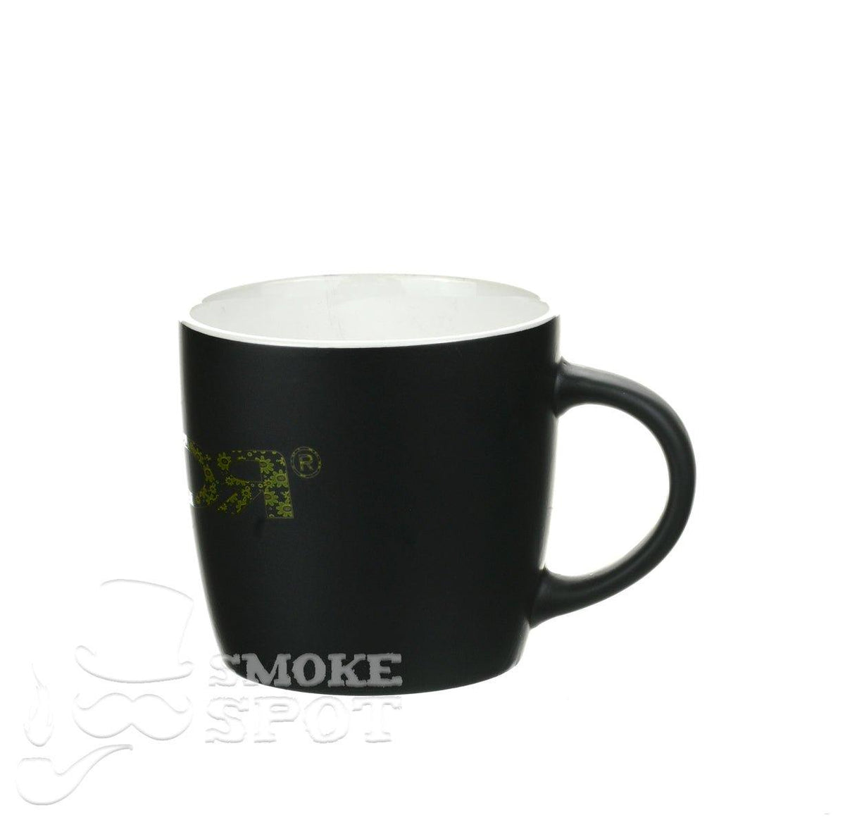Side view of ROOR Mug Daisy White Inside showcasing elegant glass craftsmanship - Smoke Spot Smoke Shop