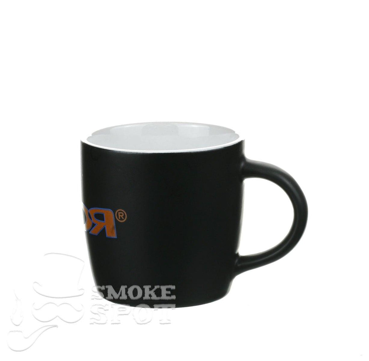 Side view of ROOR Mug Orange Blue White Inside - Artistic Glass Mug