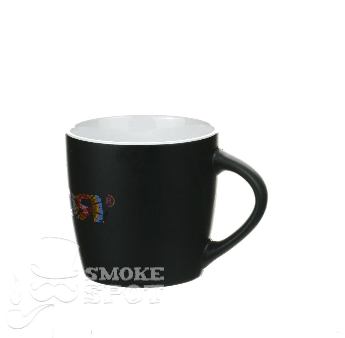 Side View of ROOR Mug Tie Dye White Inside - Durable and Stylish Glass Mug