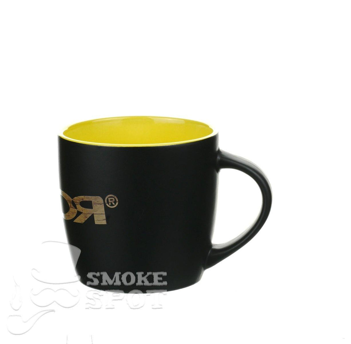 Side view of ROOR Mug wood grain yellow inside - Smoke Spot Smoke Shop