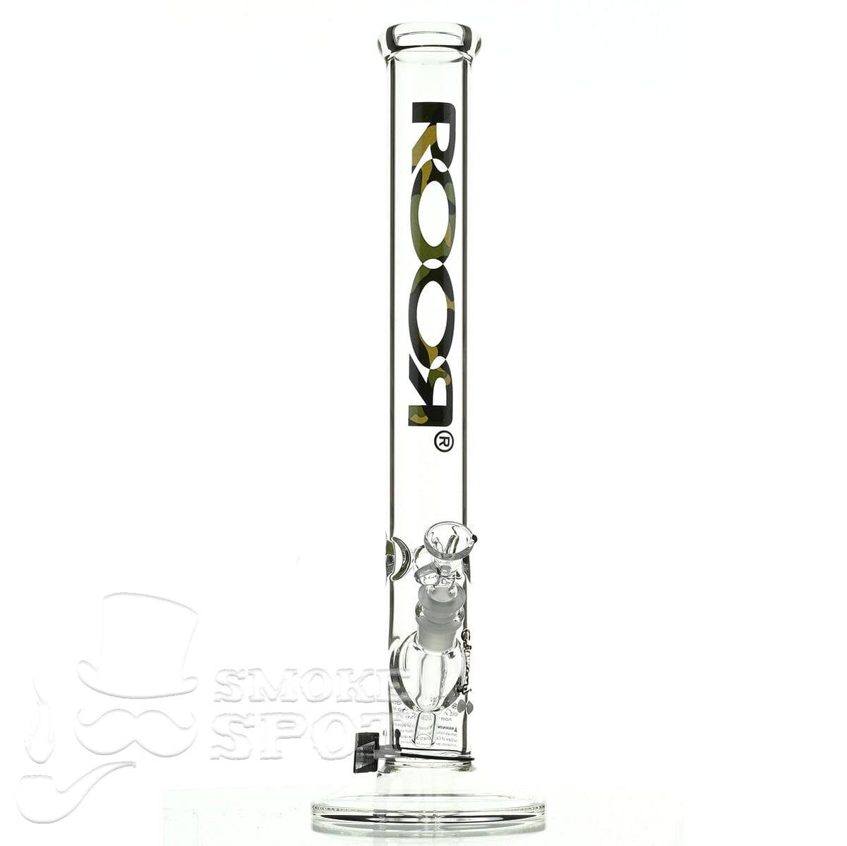 Roor Straight Tube 18 inch camo premium scientific glass waterpipe - Smoke Spot Smoke Shop