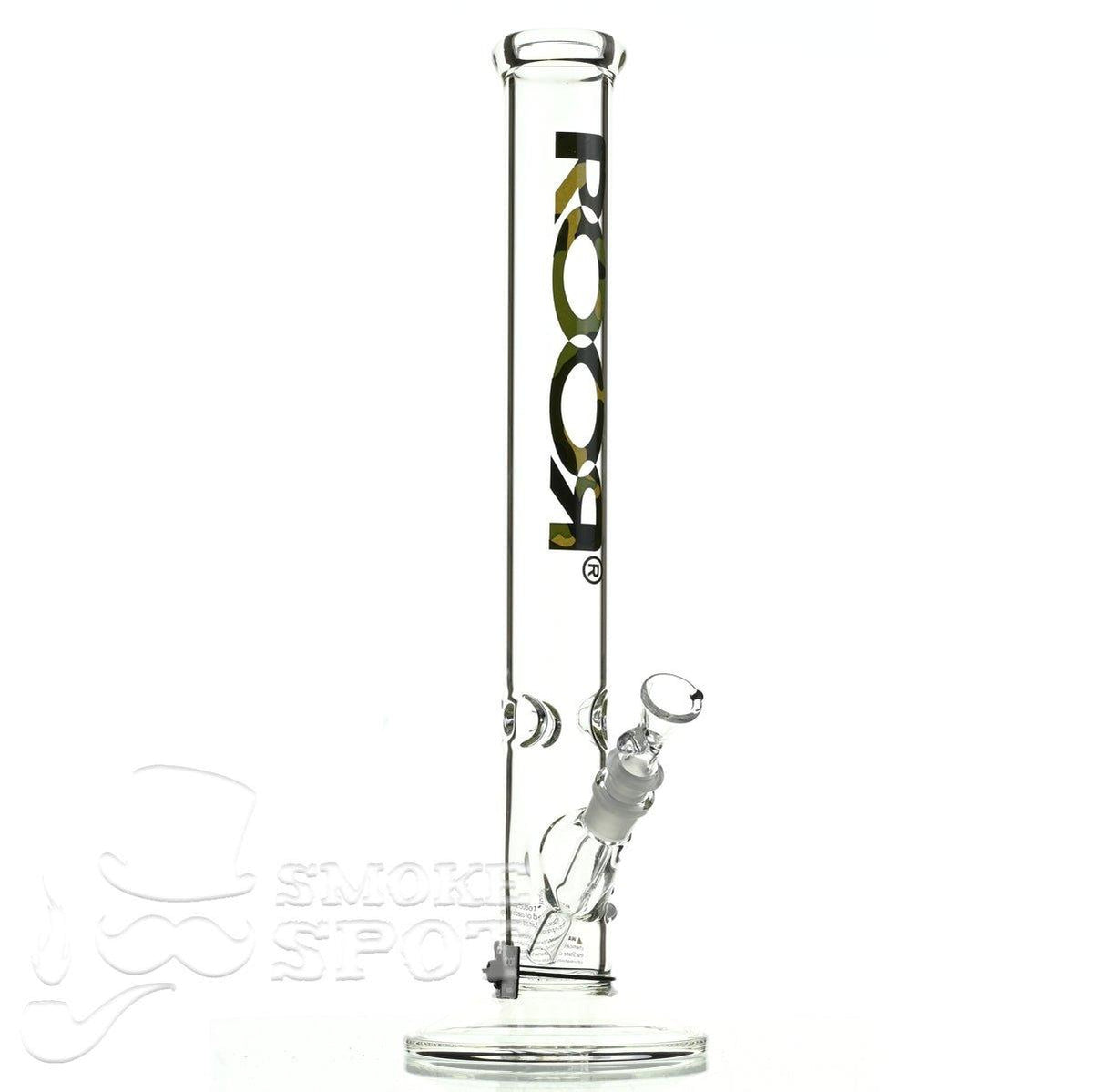 Close-up of Roor Straight Tube 18 inch camo bowl and tube - Smoke Spot Smoke Shop