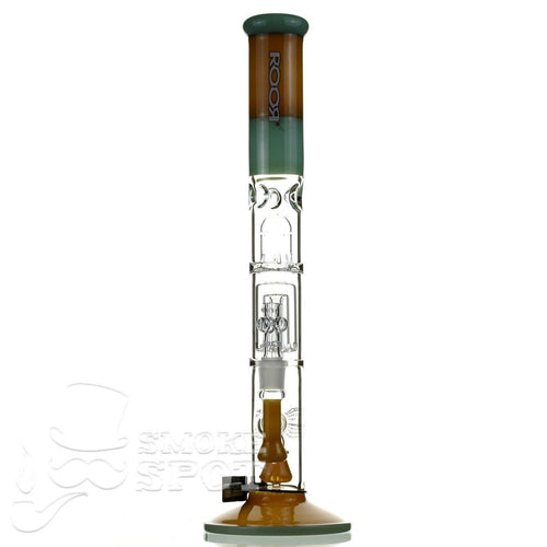 Roor Tech 18 Inch Straight Tube Waterpipe with Barrel Percolator - Tan Mint