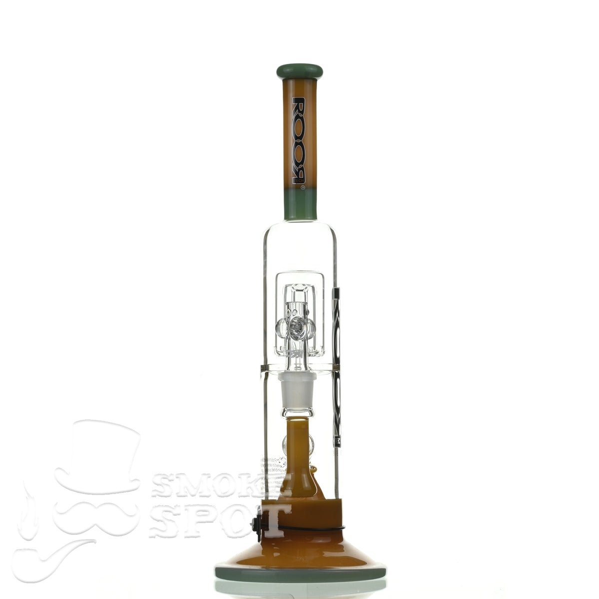 Roor Tech 18 inch straight waterpipe with barrel percolator in milky and mint colors