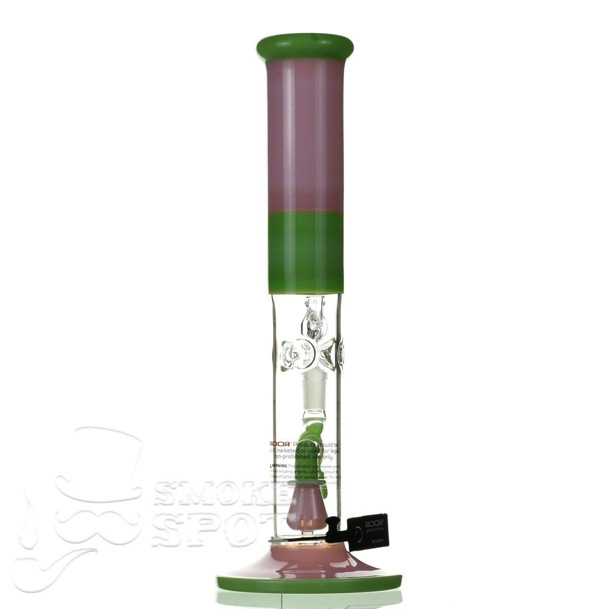 ROOR tech glass straight tube14 inch 50 x 5 pink & mint - Smoke Spot Smoke Shop
