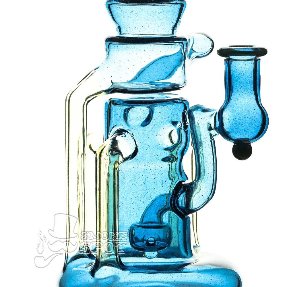Close-up of SMG Callaghan Horseshoe Recycler glass waterpipe showing 3-hole percolator