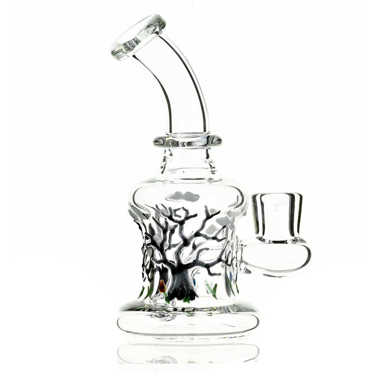 Side view of SMG Rig Tree Design glass waterpipe showing 14mm joint - Smoke Spot