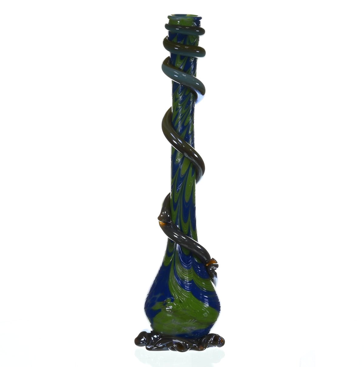 SPECIAL K GLASS Soft Glass 2XL Cookie Handle Waterpipe #222 Artistic View - Specialty Glass