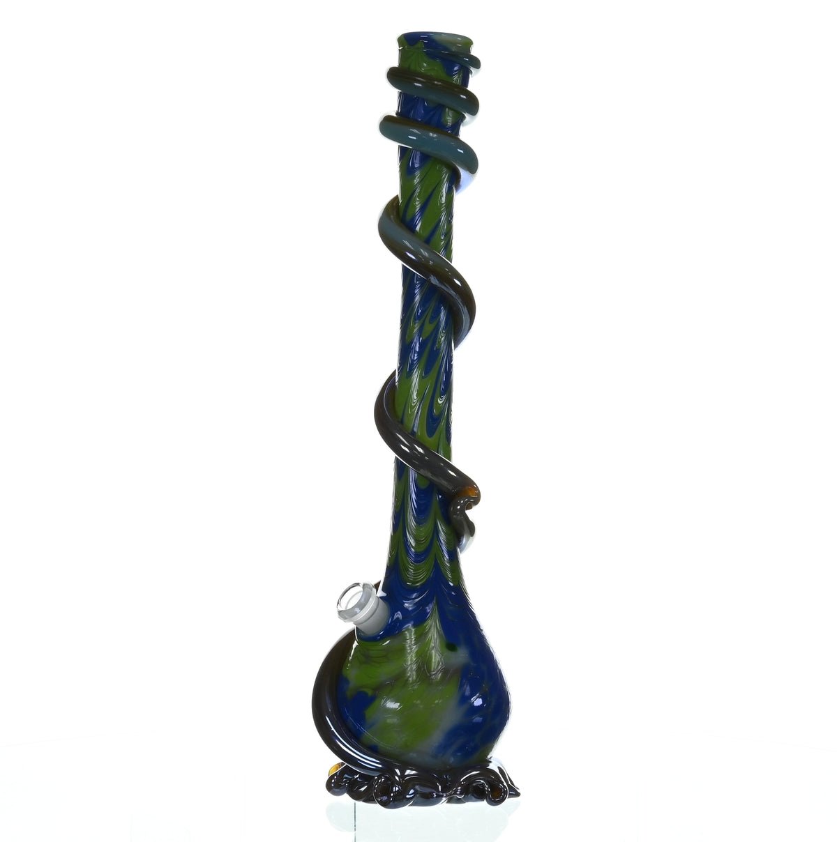 SPECIAL K GLASS Soft Glass 2XL Cookie Handle Waterpipe #222 Side View - Specialty Glass