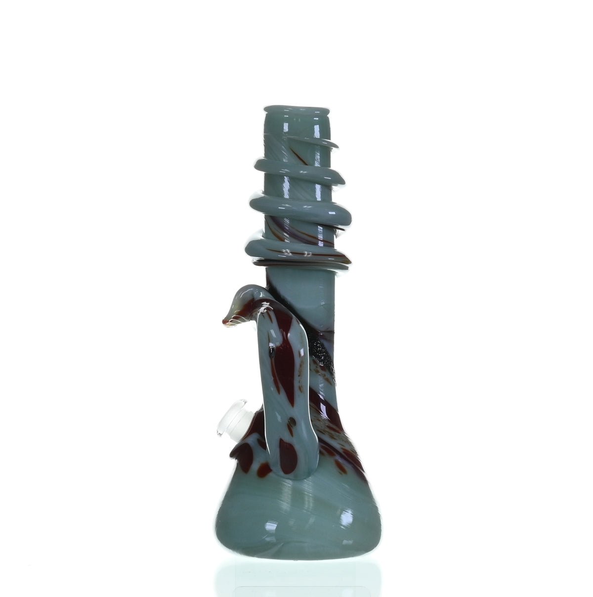 SPECIAL K GLASS Soft Glass Cookie Handle #184 side profile of specialty glass waterpipe