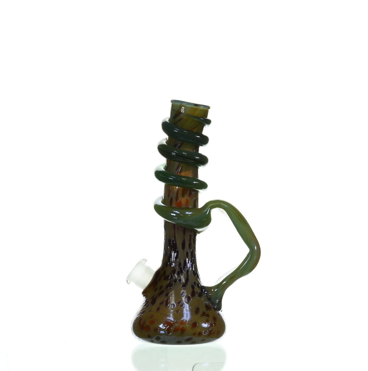 Side view of SPECIAL K GLASS Soft Glass Small Cookie Handle #133 waterpipe - Smoke Spot Glass