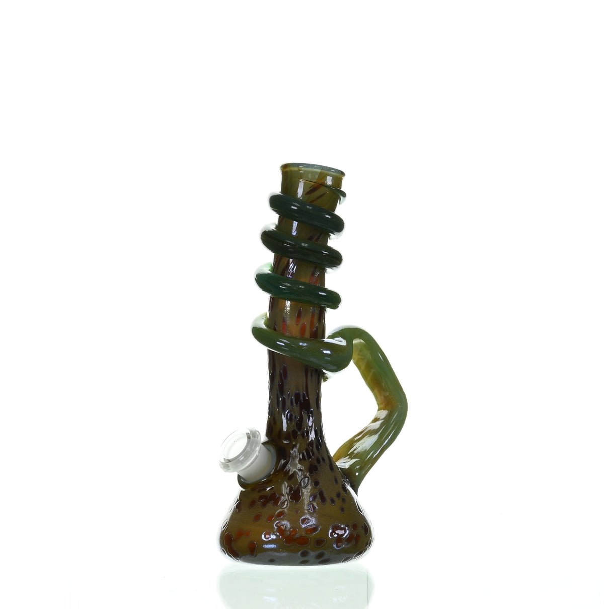 Close-up of SPECIAL K GLASS Soft Glass Small Cookie Handle #133 showing detailed glass art - Smoke Spot Glass