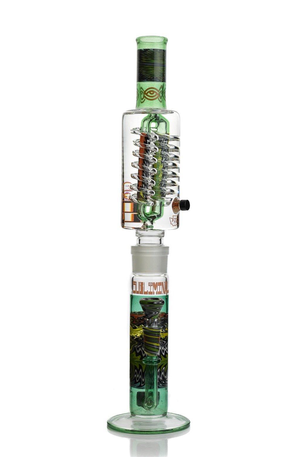 Subliminal Glass Gobs Glass Waterpipe With double Coil - Smoke Spot Smoke Shop