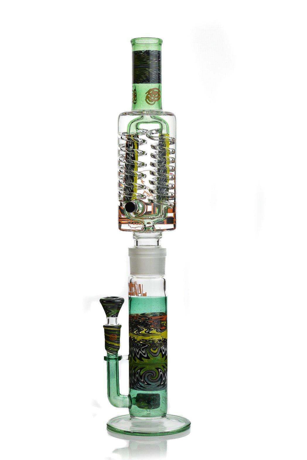 Side view of Subliminal Glass Gobs Waterpipe with Double Coil - Smoke Spot Smoke Shop