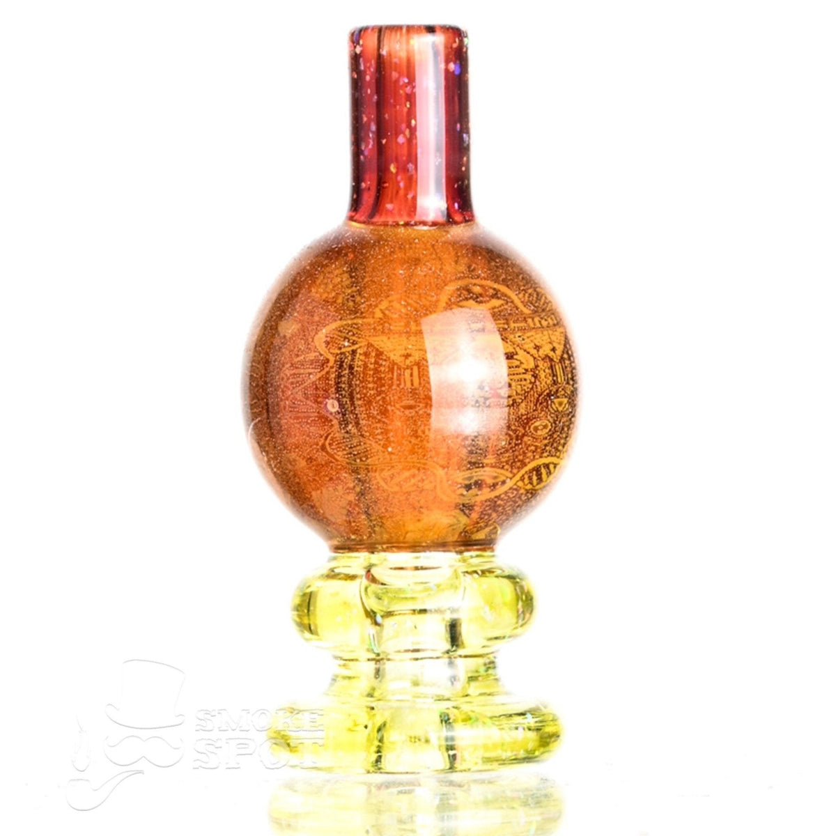 Side view of Taco Glass Bubble Cap #105 showing detailed glasswork