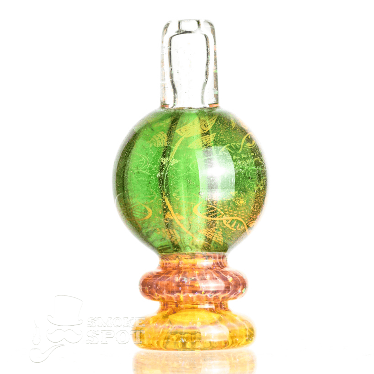 Side view of Taco Glass Bubble Cap #110 showing detailed hologram bubble design