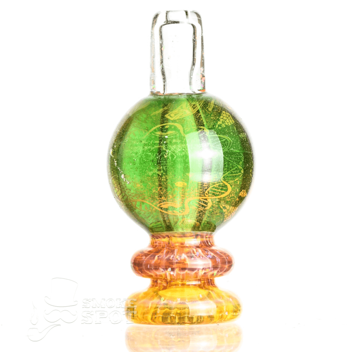 Close-up of Taco Glass Bubble Cap #110 glass carb cap for dabbing