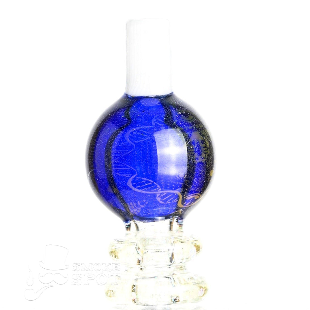 Side view of Taco Glass Bubble Cap #112 showing hologram bubble design