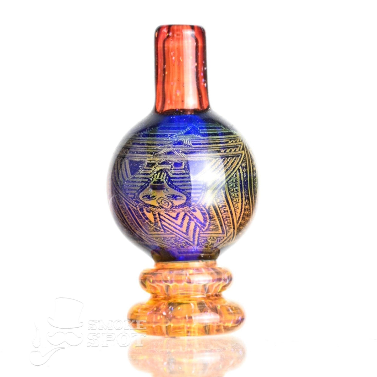 Side view of Taco Glass Bubble Cap #114 showing hologram bubble design