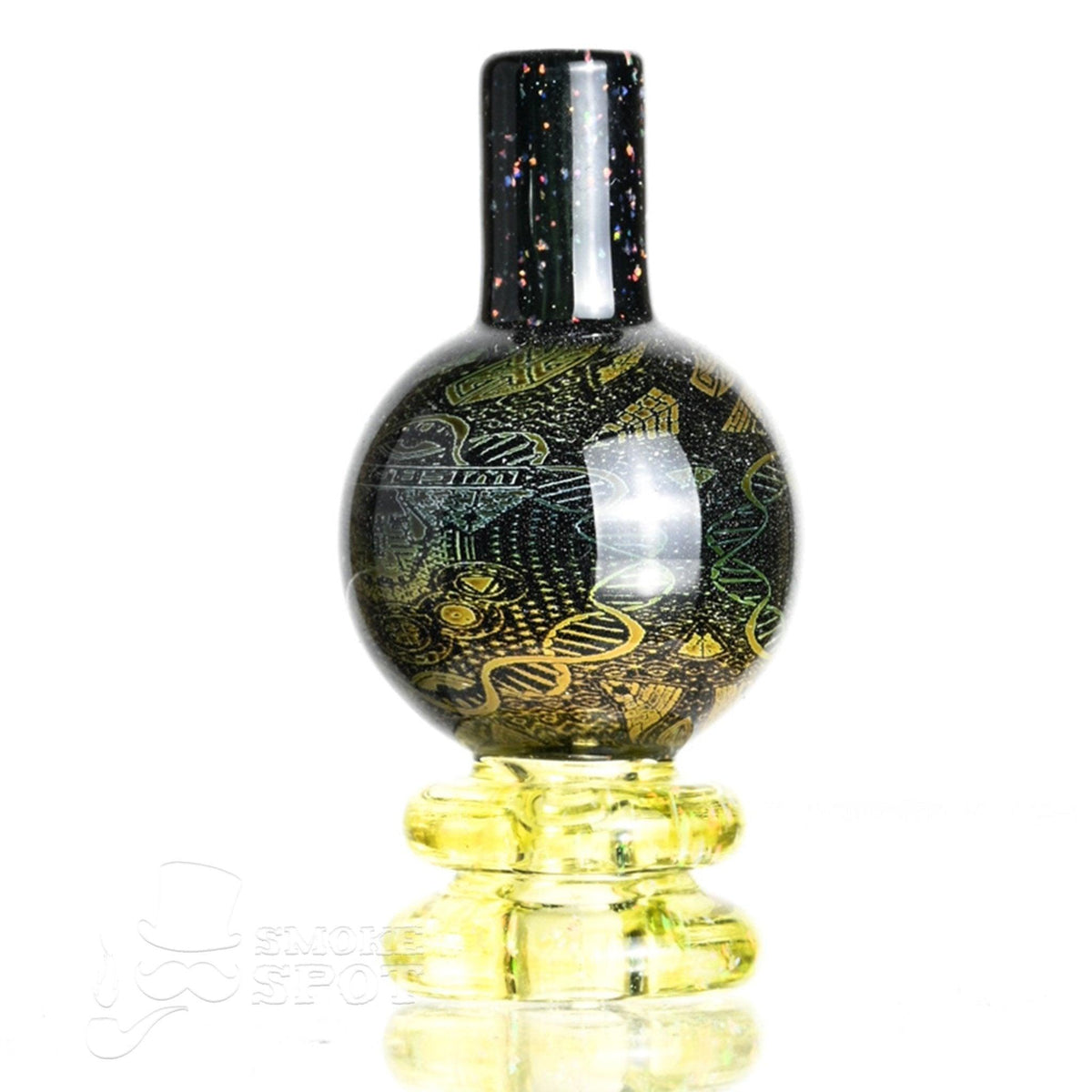 Close-up of Taco Glass Bubble Cap #115 glass carb cap design