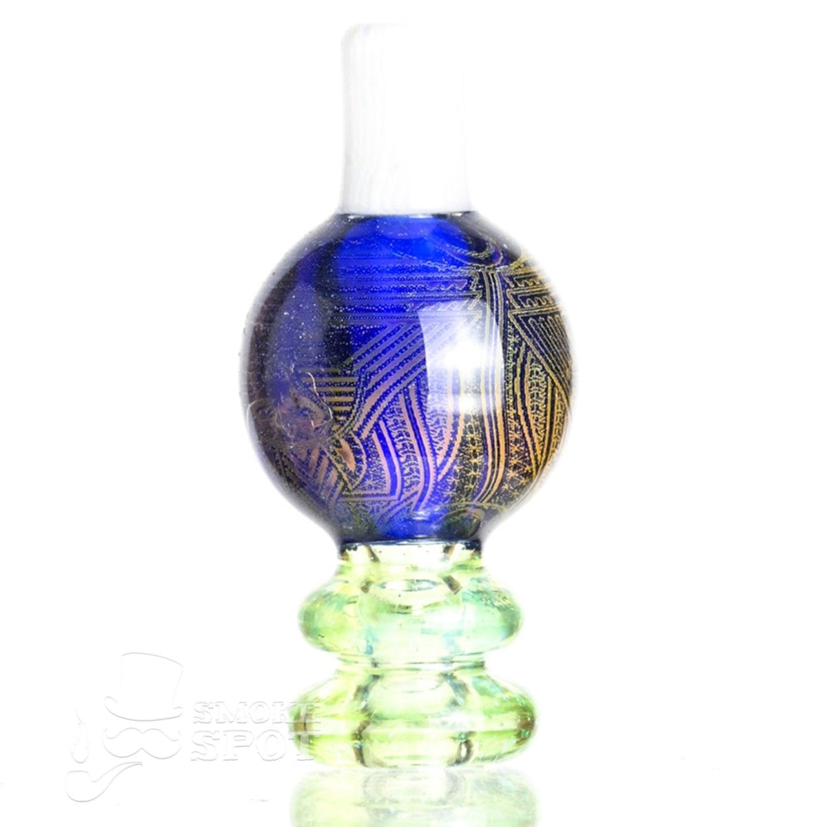 Side view of Taco Glass Bubble Cap #117 showing detailed glasswork