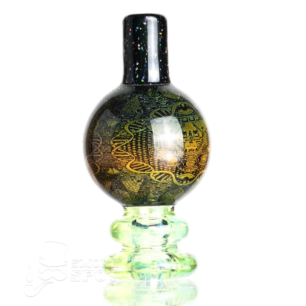 Close-up of hologram bubble design on Taco Glass Bubble Cap #118