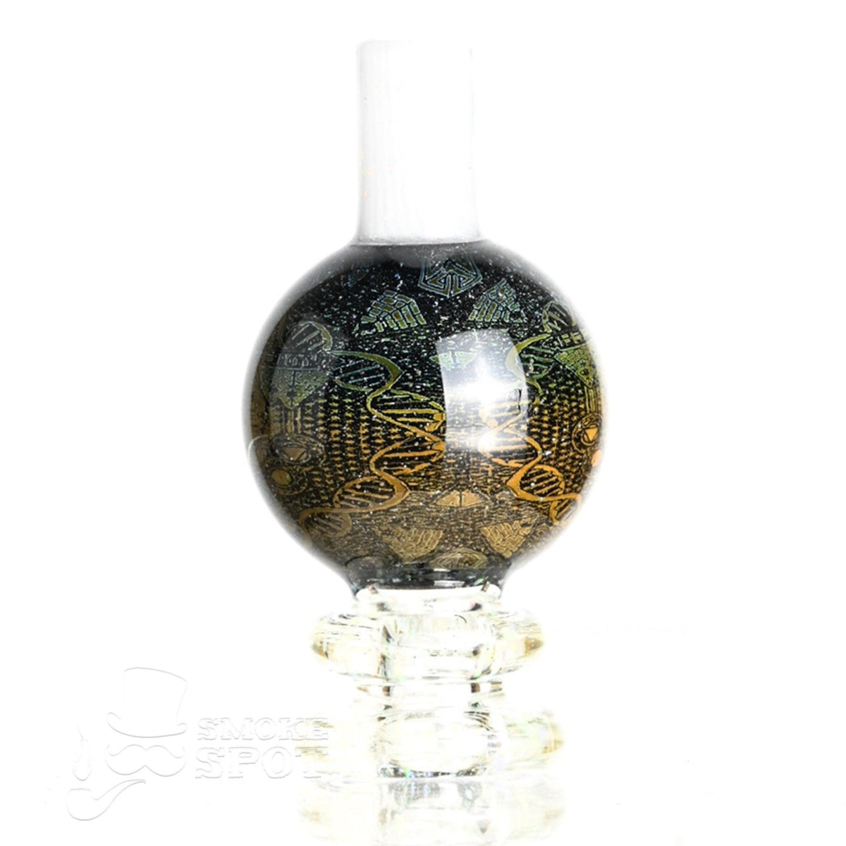 Close-up of hologram bubble design on Taco Glass Bubble Cap #122