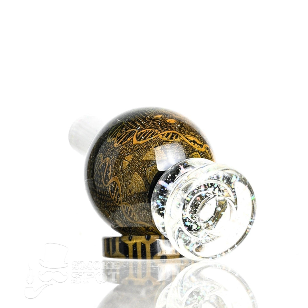 Taco Glass Bubble Cap #122 angled view showing glass craftsmanship