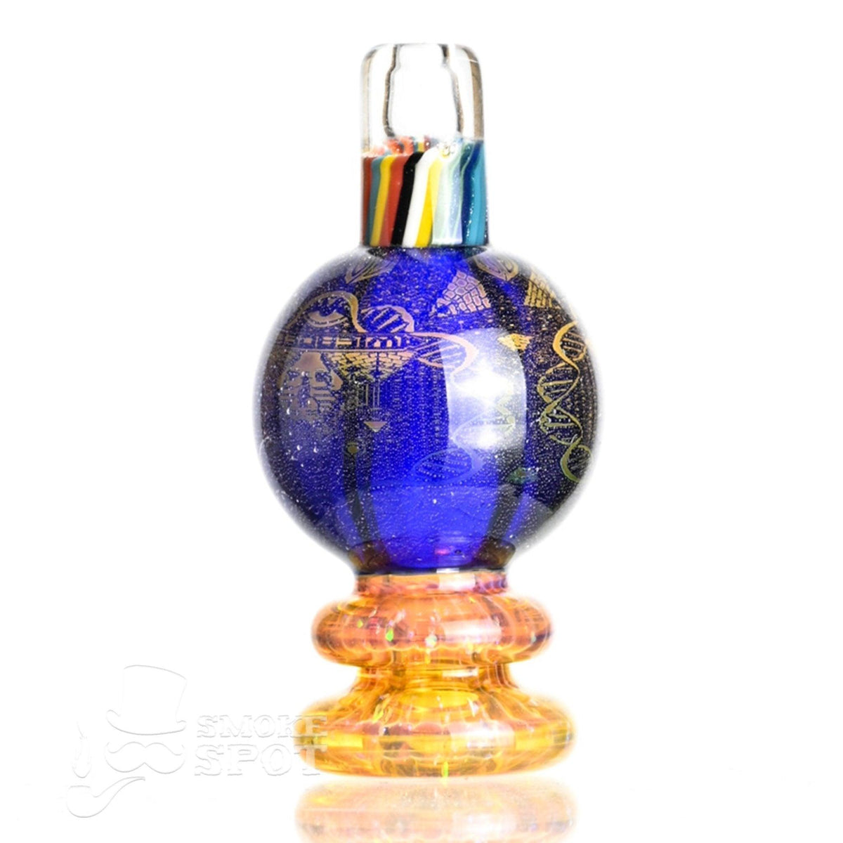 Side view of Taco Glass Bubble Cap #124 showing detailed hologram bubble design