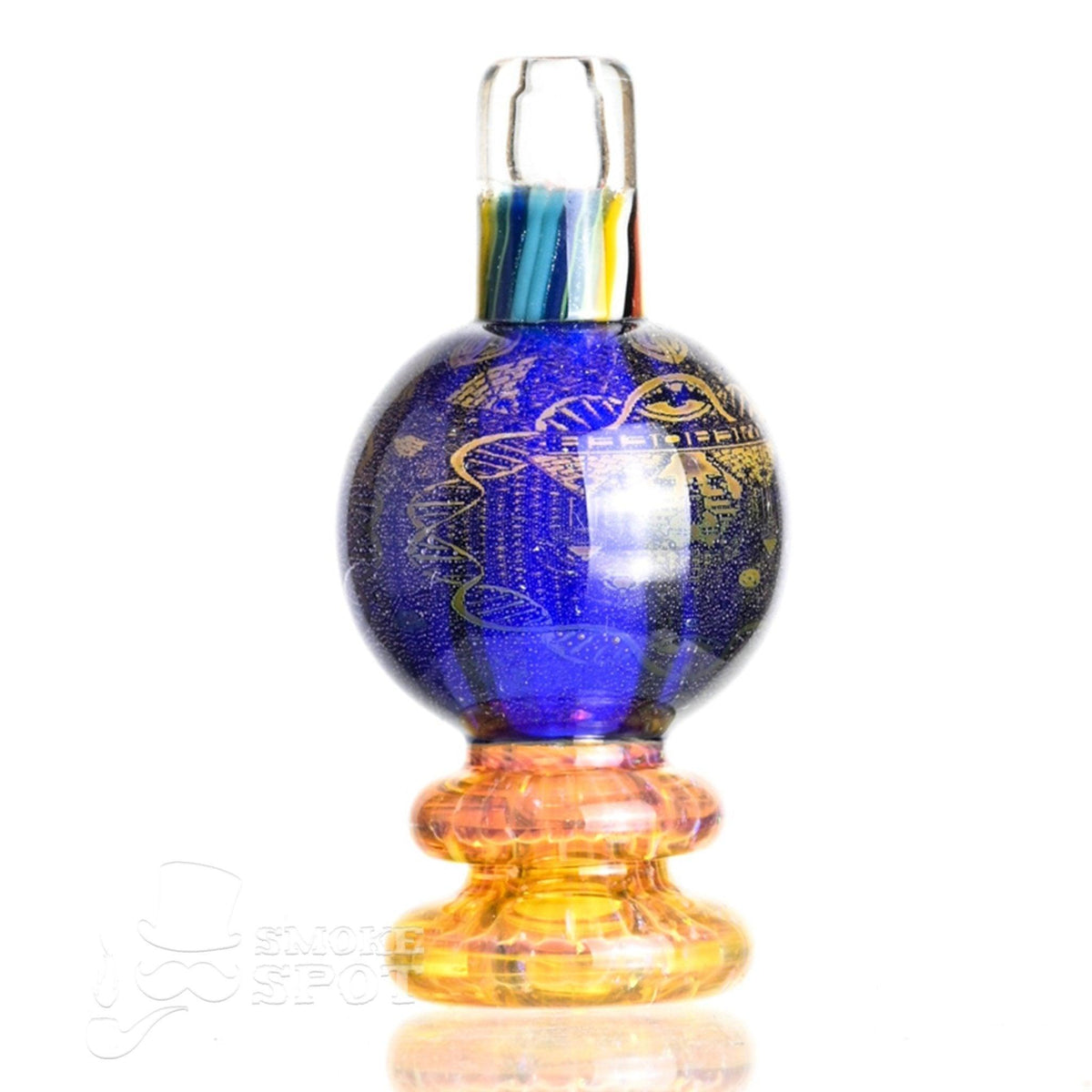 Close-up of Taco Glass Bubble Cap #124 glass carb cap for dabbing