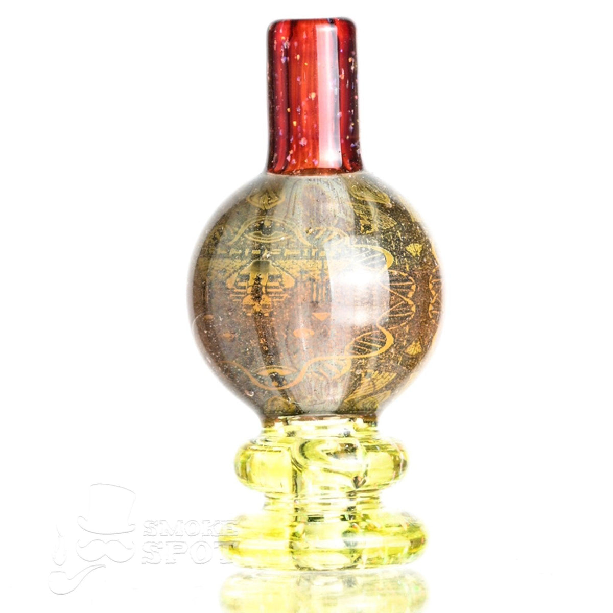 Side view of Taco Glass Bubble Cap #129 showing detailed hologram bubble design