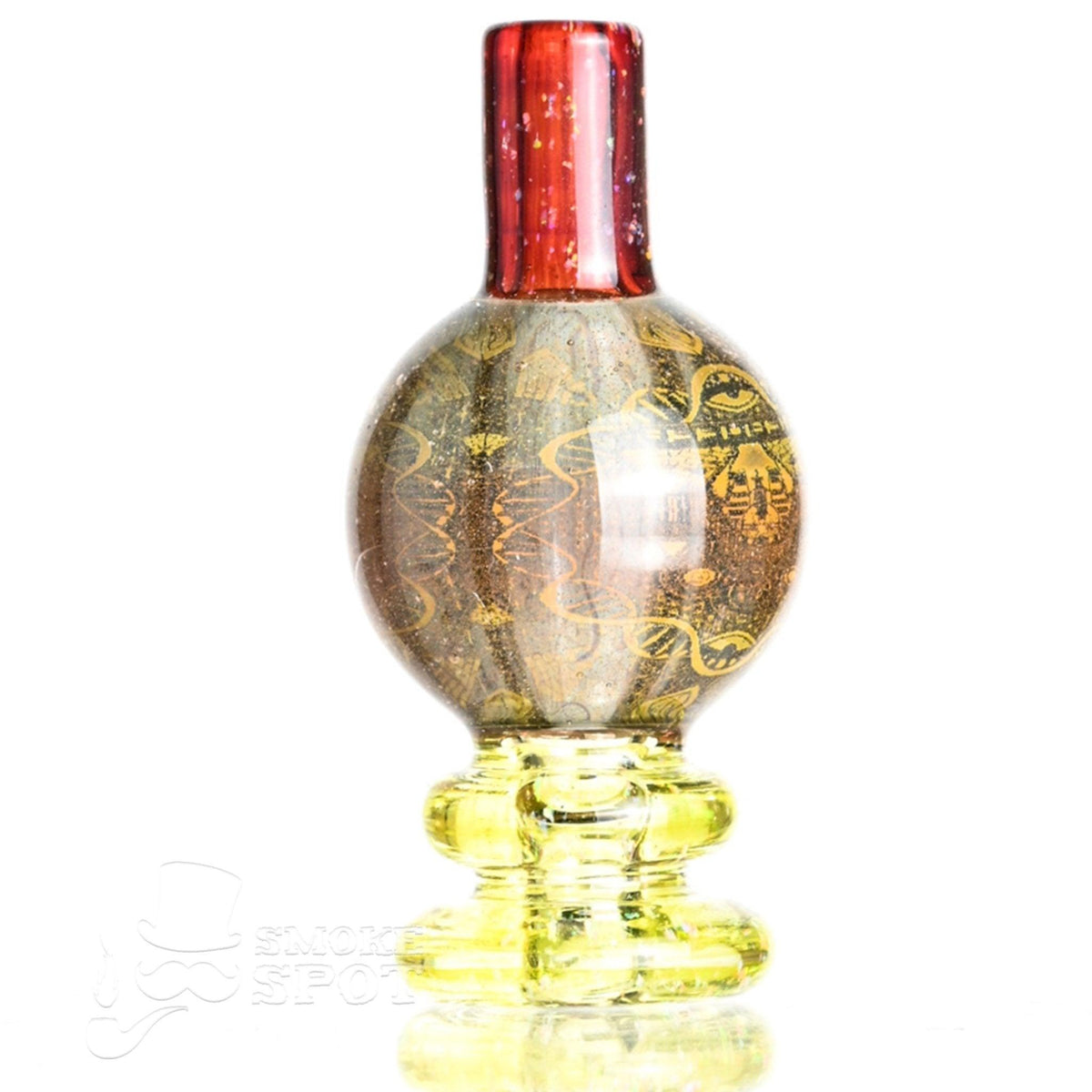 Close-up of Taco Glass Bubble Cap #129 glass carb cap for dabbing