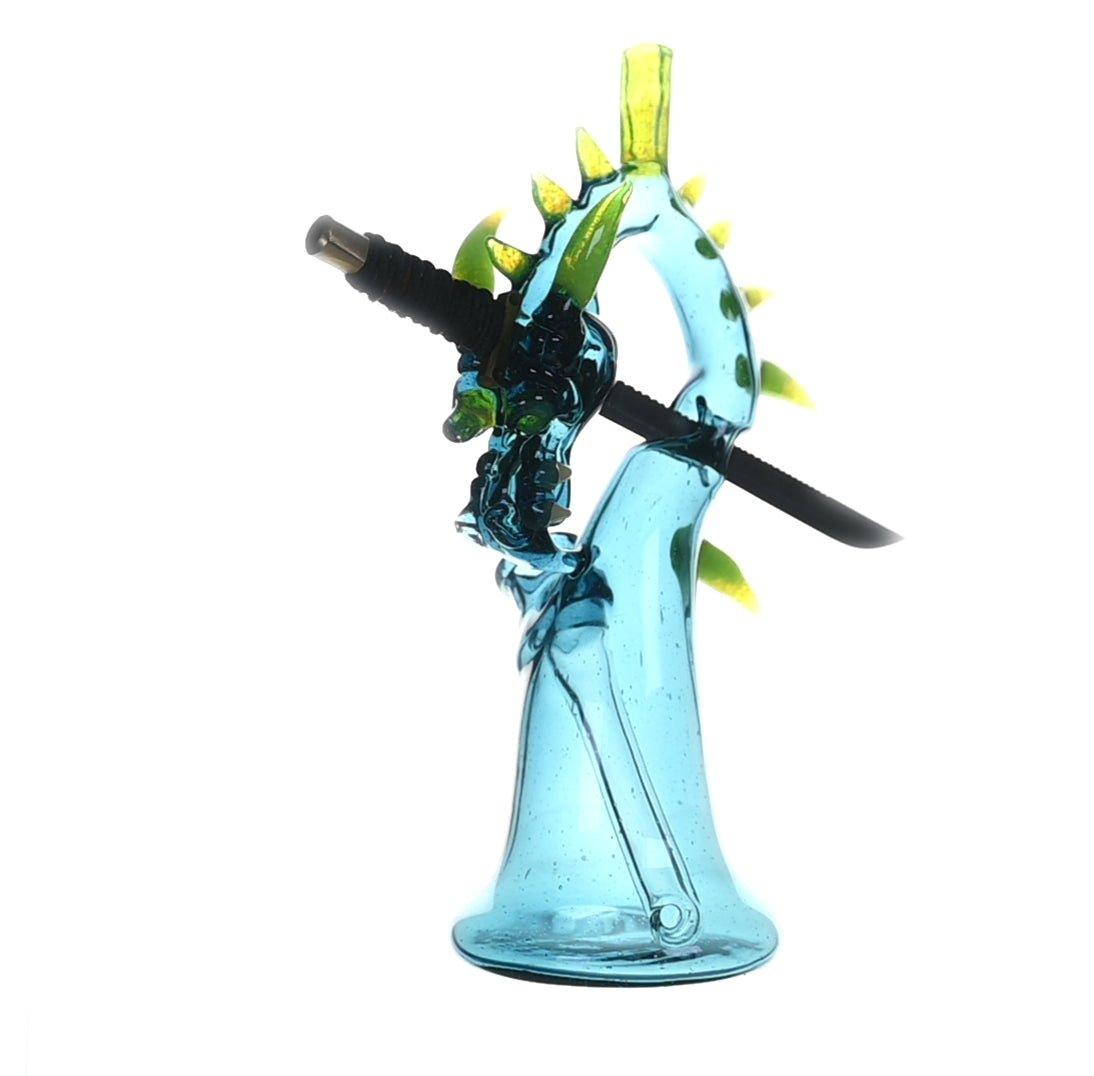 Side view of TONY KAZY Large Dragon Rig #105 with 14mm joint - Smoke Spot