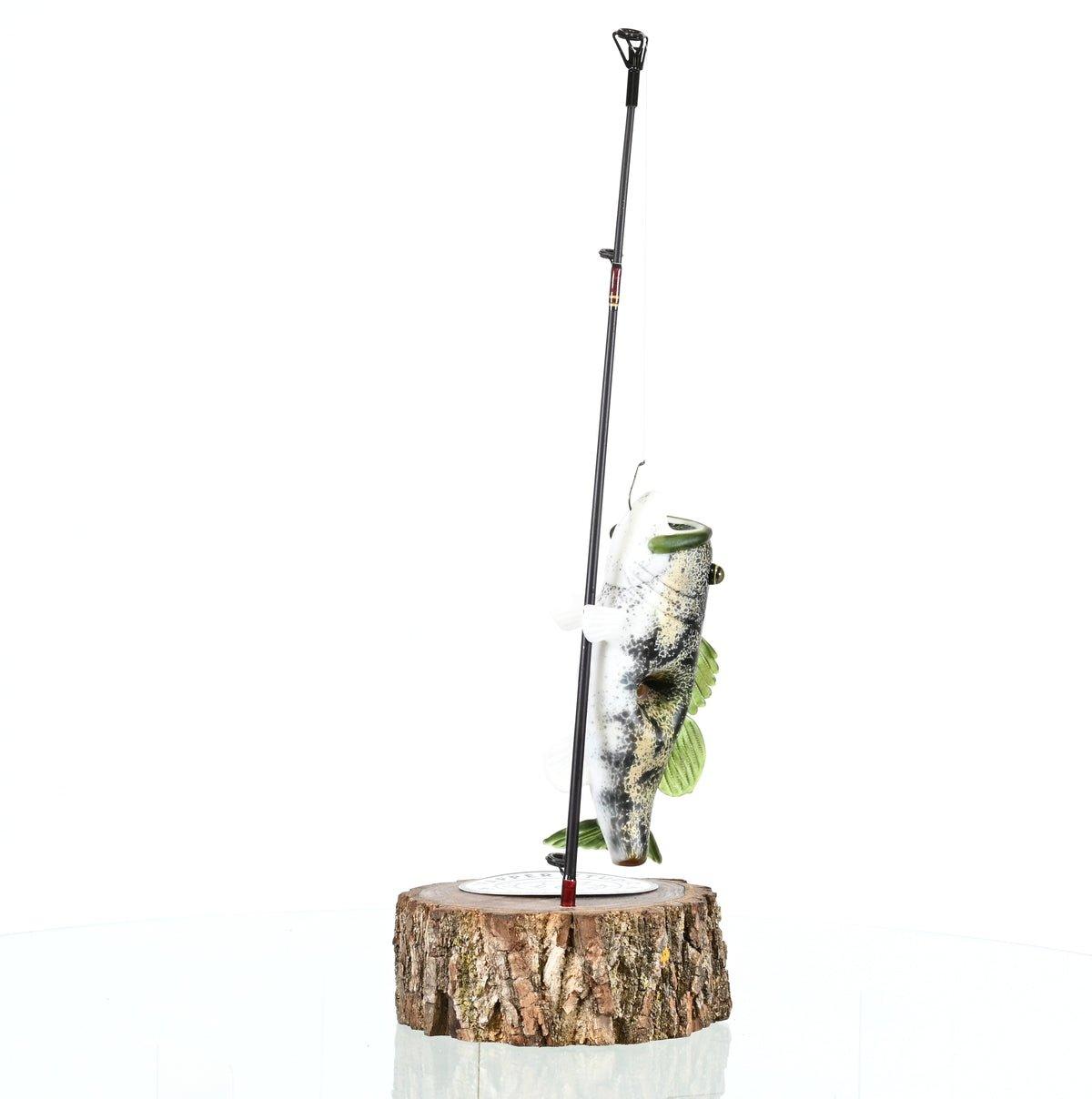 Side view of TRAPPER STUDIO Large Mouth Bass Handpipe with Stand - Smoke Spot Smoke Shop