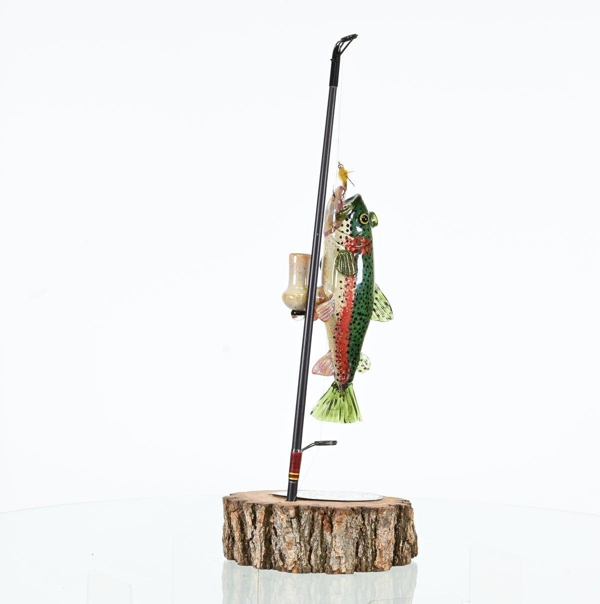 TRAPPER STUDIO RAINBOW TROUT RIG W/STAND & SIGNED PELICAN - Smoke Spot Smoke Shop