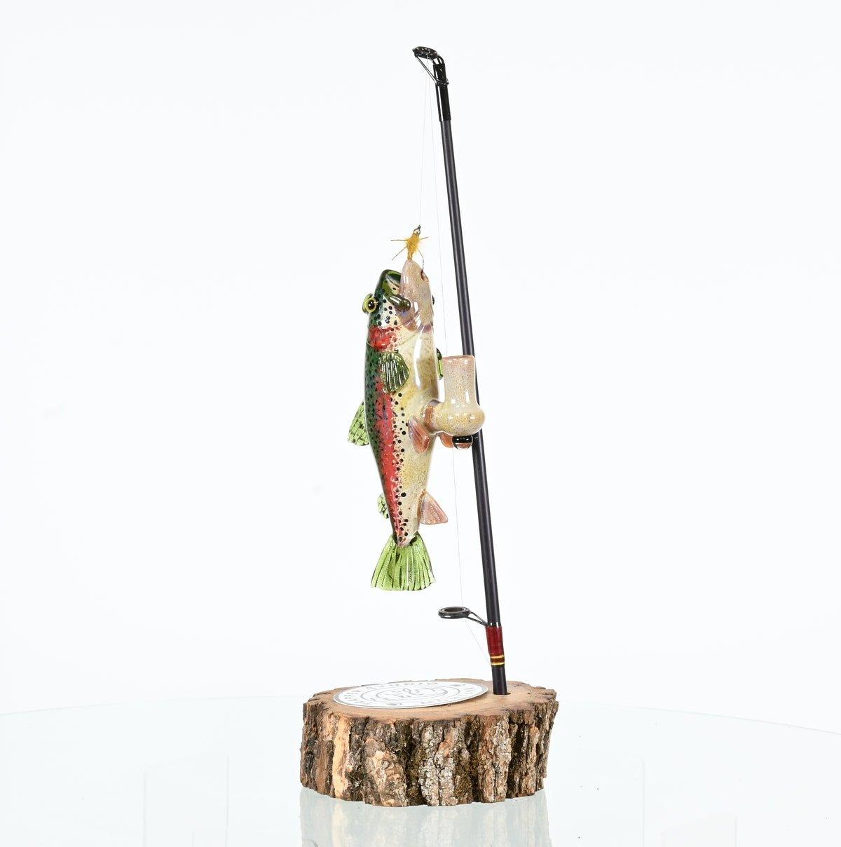 TRAPPER STUDIO RAINBOW TROUT RIG W/STAND & SIGNED PELICAN - Smoke Spot Smoke Shop