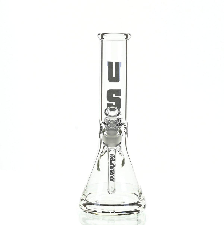US TUBES 12" Beaker Waterpipe with Black Logo - Premium Scientific Glass