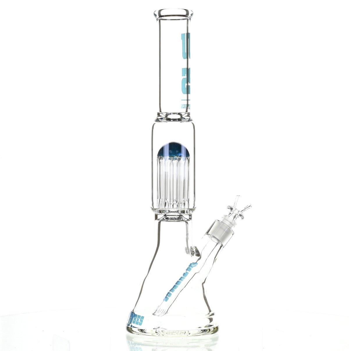 US TUBES 17" BEAKER W/TREE PERC AND BLUE ACCENTS - Smoke Spot Smoke Shop