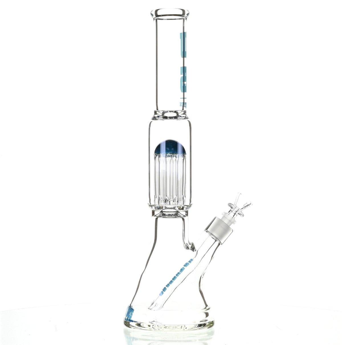 US TUBES 17" BEAKER W/TREE PERC AND BLUE ACCENTS - Smoke Spot Smoke Shop