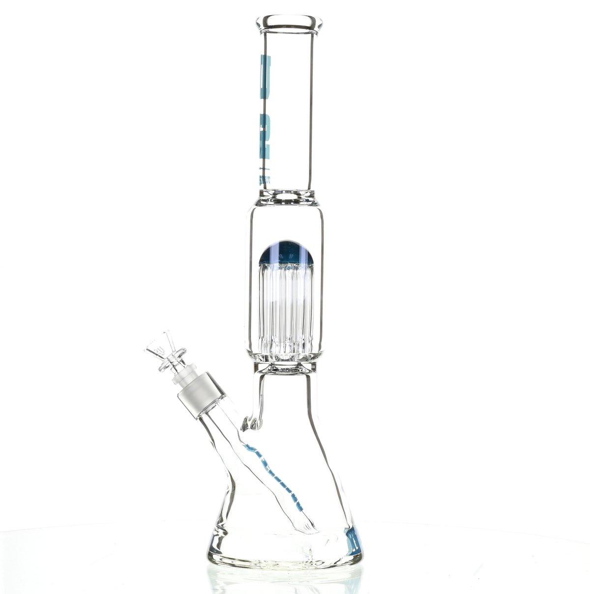 US TUBES 17" BEAKER W/TREE PERC AND BLUE ACCENTS - Smoke Spot Smoke Shop